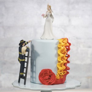 Fireman-Fire-Fighter-Groom-and-Bride-Couple-Wedding-Cake-Topper-Custom-Hair-251361811797-2